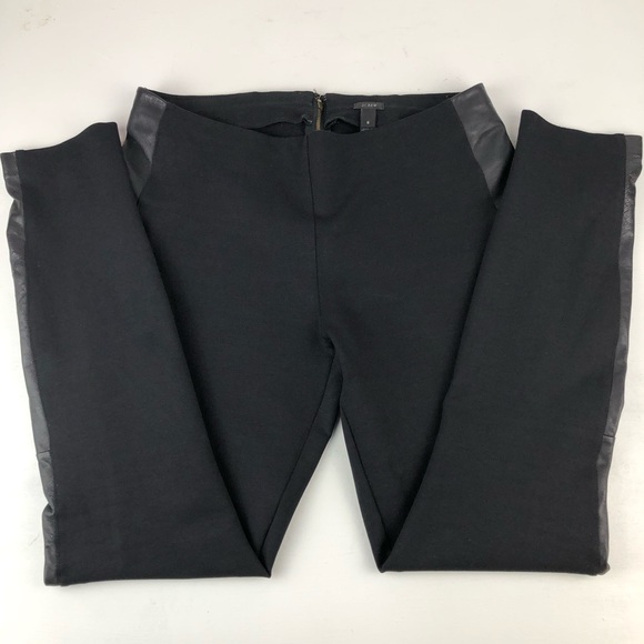 J. Crew Pants - ✅ SOLD! J.Crew Black Leggings with Genuine Leather Trim - Size 6